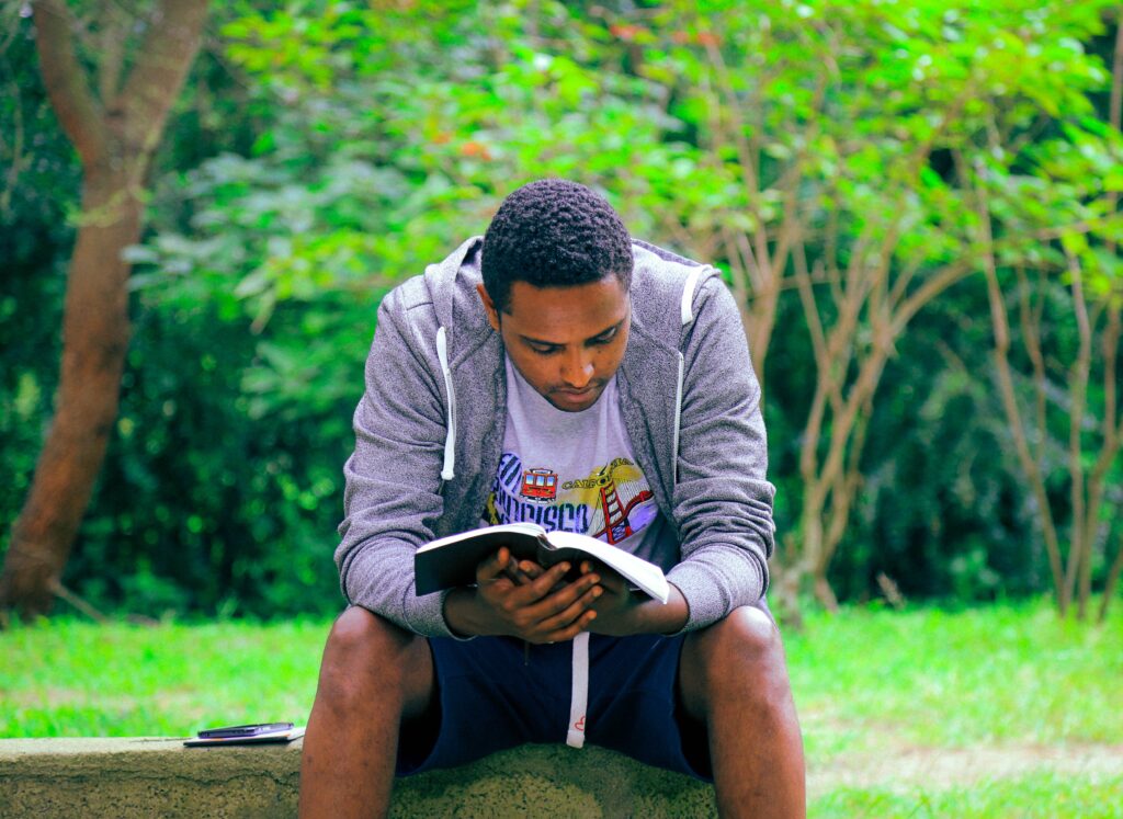 Read the Bible daily anywhere - even in a park